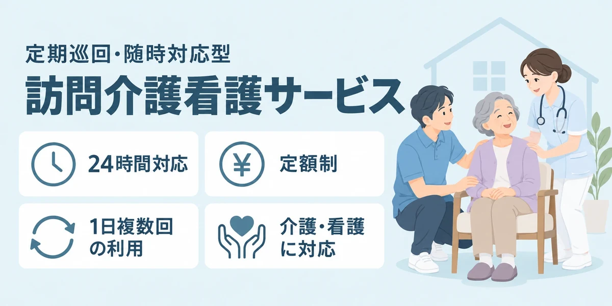 定期巡回・随時対応型訪問介護看護サービス（24時間対応・定額制・1日複数回の利用・介護と看護に対応）
